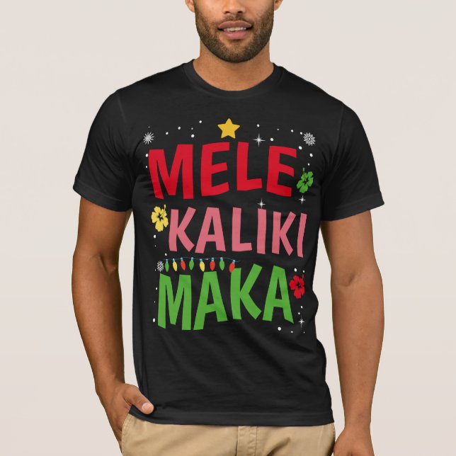Camiseta Cita de Mele Kalikimaka Navidades hawaianos hawaia (Anverso)