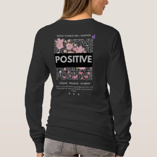 Camiseta Cita de Mentalidad Positiva con Flor de Cerezo