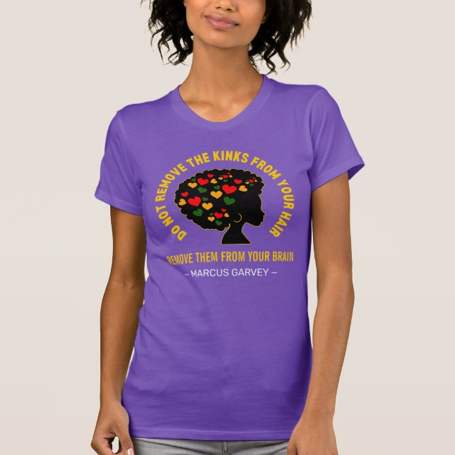 Camiseta Cita de Mentset de Garvey Inspirador de AFRO NEGRO (Anverso)