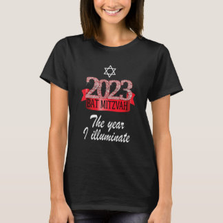 Camiseta Cita de Mitzvah de 2023 con decoración roja negra 