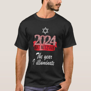 Camiseta Cita de Mitzvah de 2024 con decoración roja negra