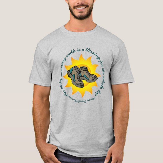 Camiseta Cita de Morning Walk Thoreau (Anverso)