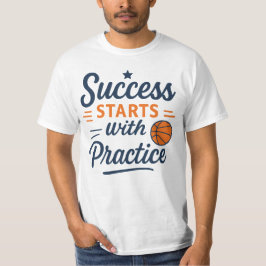 Camiseta Cita de motivación de baloncesto Práctica Éxito