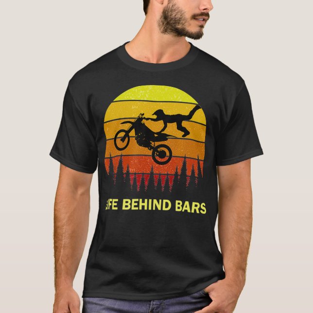 Camiseta Cita de Motocross Dirtbike divertida tras las reja (Anverso)