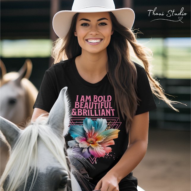 Camiseta Cita de mujer Inspiradora brillante y bella (Subido por el creador)