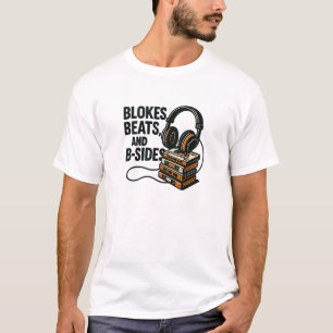 Camiseta Cita de música de auriculares de casete marrón ret