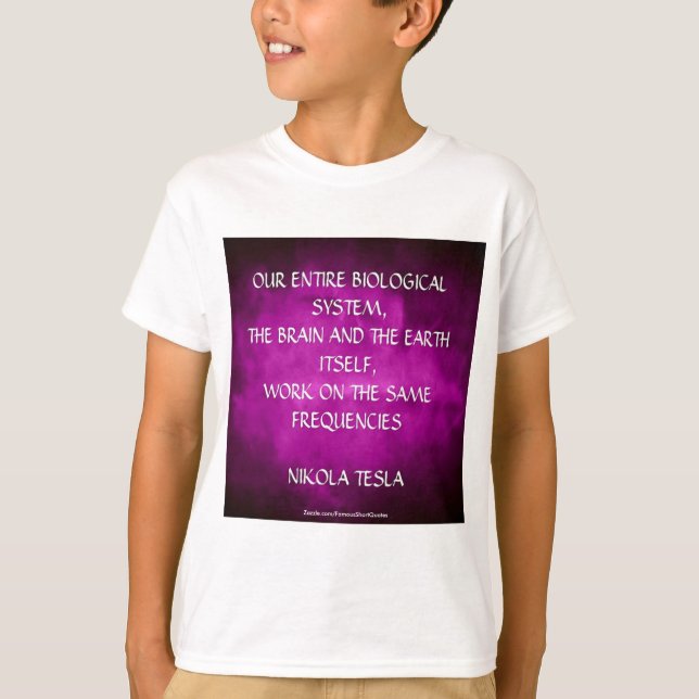Camiseta Cita de Nikola Tesla - las mismas frecuencias (Anverso)