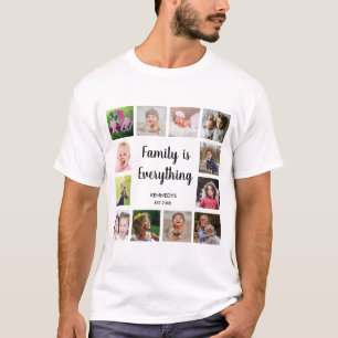 Camiseta Cita de nombre de familia de cuadros de Collage de