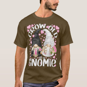 Camiseta Cita De Novia Cuta Y Gnomes Groom - Envejecer Con