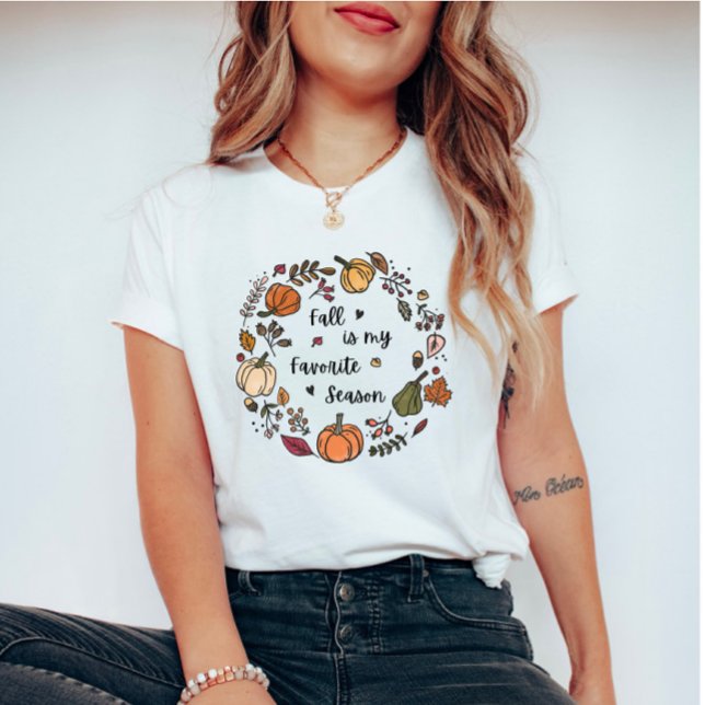 Camiseta Cita de otoño de Wreath - La caída es mi estación  (Subido por el creador)