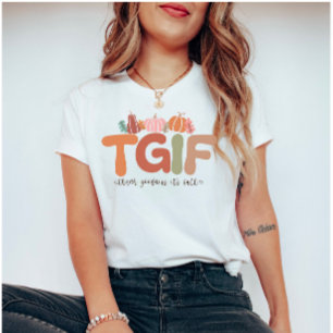 Camiseta Cita de otoño del Boho Retro TGIF