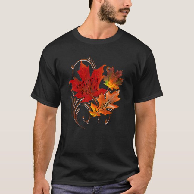 Camiseta Cita de otoño Feliz otoño a tu amigo de Acción de  (Anverso)