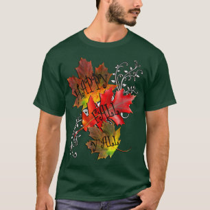 Camiseta Cita de otoño Feliz otoño, caída de hojas de patró