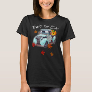 Camiseta Cita de otoño Happy Fall Y'all Cute Old Truck & Pu