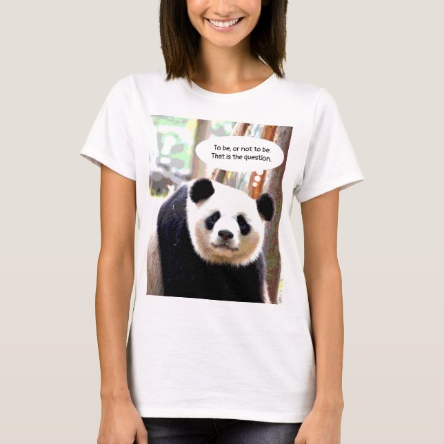 Camiseta Cita de Panda Bear Shakespeare Elegante para mujer (Anverso)
