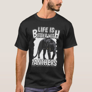 Camiseta Cita De Panther La Vida Salvaje Es Mejor Con Panth
