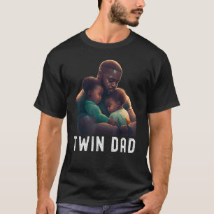Camiseta Cita de papá gemelo negro para padre del Twin Day