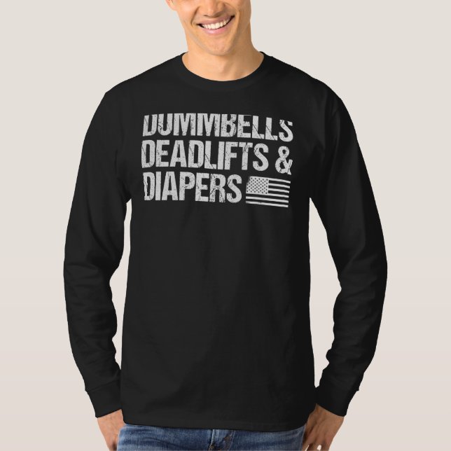 Camiseta Cita de paternidad Gimnasio Bandera Americana Dumb (Anverso)