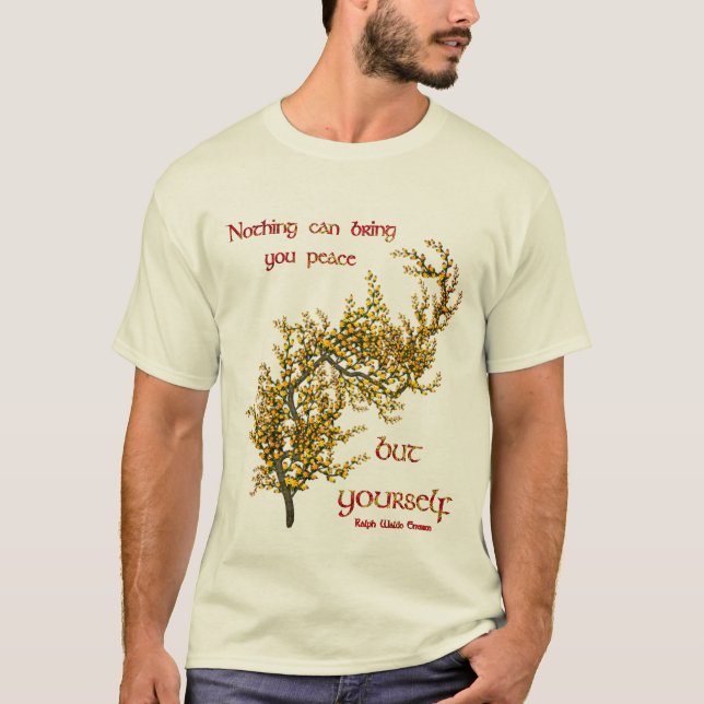 Camiseta Cita de paz interior Inspiradora de flores (Anverso)