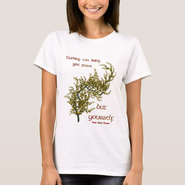 Camiseta Cita de paz interior Inspiradora de flores  (Anverso)