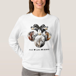 Camiseta Cita de paz para Navidades negros y dorados de cab