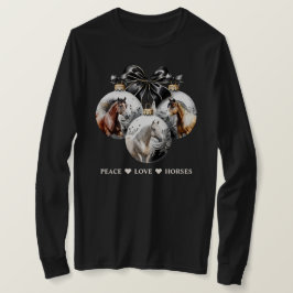 Camiseta Cita de paz para Navidades negros y dorados de cab