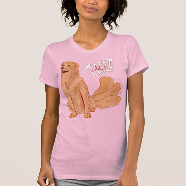 Camiseta Cita de perro de caricatura "Tráeme bien" (Anverso)