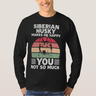 Camiseta Cita de perro Siberian Husky me hace feliz