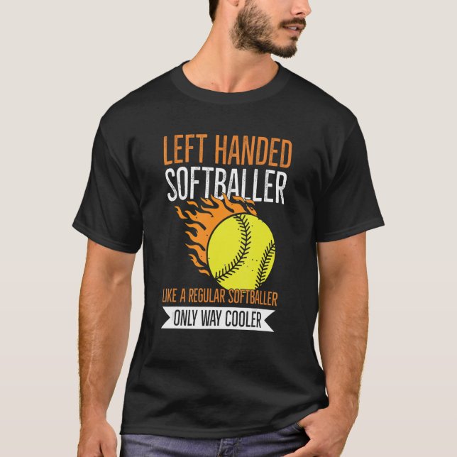 Camiseta Cita De Persona Mano Izquierda Para Un Softbal Man (Anverso)