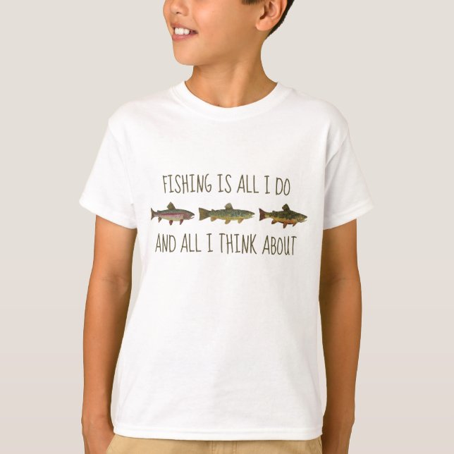 Camiseta Cita de pesca de trucha arroyo marrón arcoíris (Anverso)