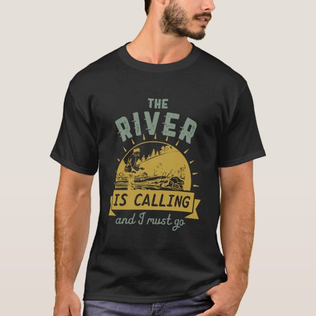 Camiseta Cita de pesca divertida que el río llama debo ir (Anverso)