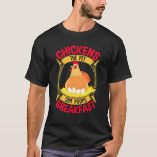 Camiseta Cita de Pollo Desayuno Caca Gallina Agricultura