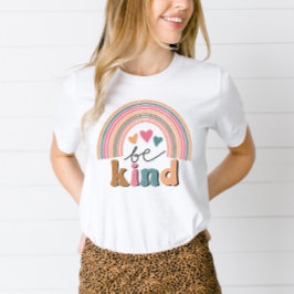 Camiseta Cita de positividad de arco iris retro de Be Kind