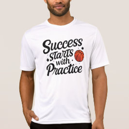 Camiseta Cita de Práctica de Éxito Motivación de Baloncesto