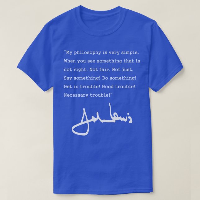 Camiseta Cita de problemas de John Lewis (Diseño del anverso)