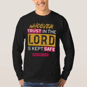 Camiseta Cita de Quien Confía en el Señor Está Seguro