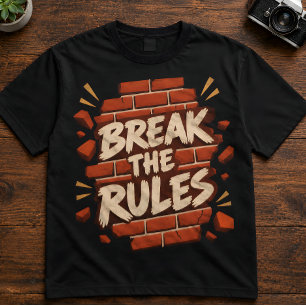 Camiseta Cita de Rebelión "Rompe las Reglas" Rebeldes