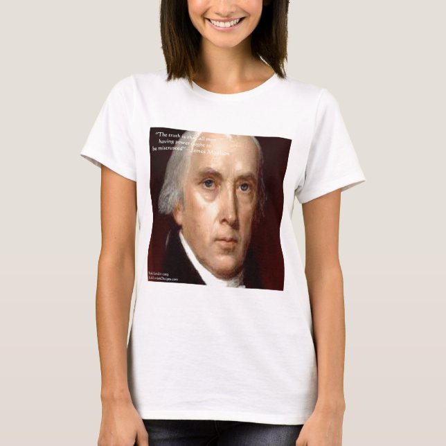Camiseta Cita de sabiduría "Desconfiar del poder" de James  (Anverso)