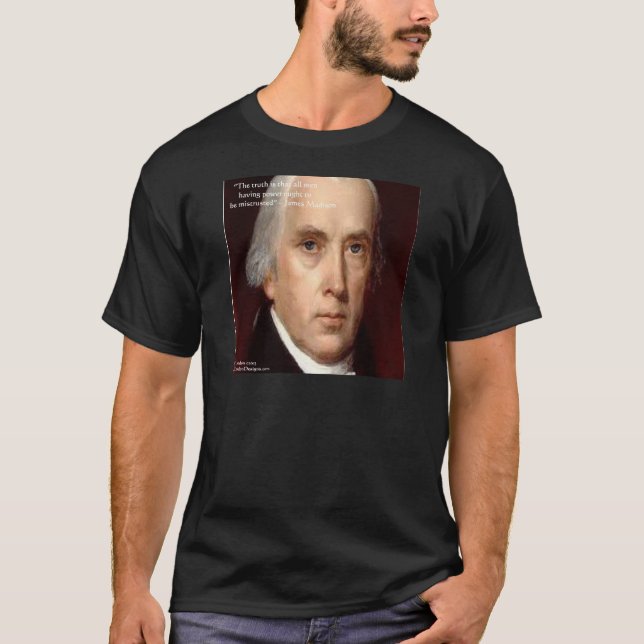 Camiseta Cita de sabiduría "Desconfiar del poder" de James  (Anverso)