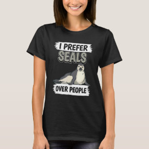 Camiseta Cita De Sello Perro Mar Prefiero Los Sellos A La G