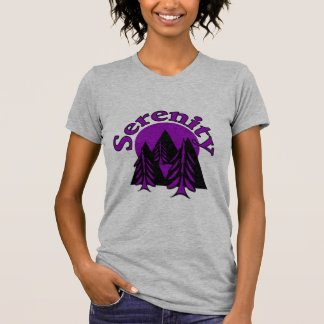 Camiseta Cita de serenidad Árboles modernos de luna morada 