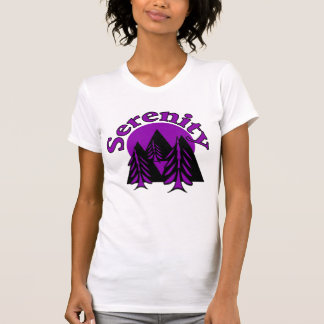 Camiseta Cita de serenidad Árboles modernos de luna morada 