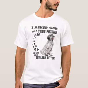 Camiseta Cita de Setter en Inglés Mamá Papá Imprimir Lle