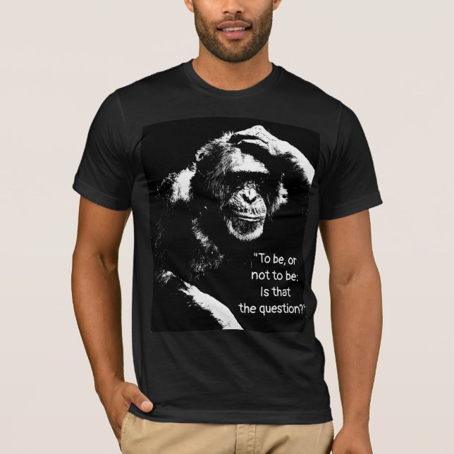 Camiseta Cita de Shakespeare arte pop pensando en los monos (Anverso)