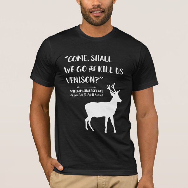 Camiseta Cita de Shakespeare de ciervo literario (Anverso)