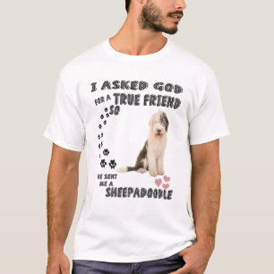 Camiseta Cita de Sheepadoodle A Mamá Sheepdogpoo Papá, Ov