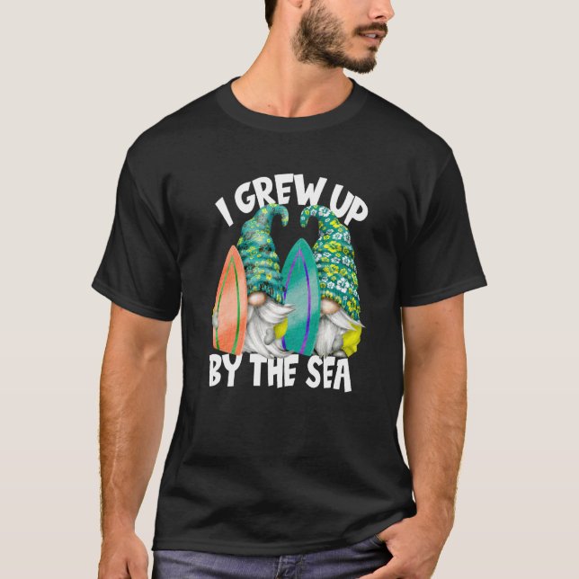 Camiseta Cita De Surfista De Playa Que Crecí Junto A Sea Be (Anverso)