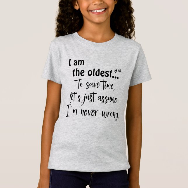 Camiseta Cita de T-Shirt, la hermana más antigua y graciosa (Anverso)