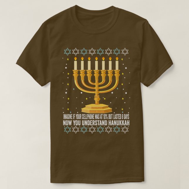 Camiseta Cita de teléfono móvil divertida de Hanukkah Chanu (Diseño del anverso)