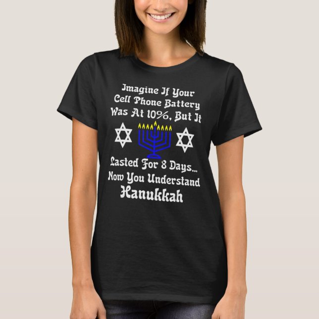 Camiseta Cita de teléfono satírica Hanukkah Chanukah 1 (Anverso)
